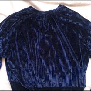 dark royal blue ribbed velvet top 🦋